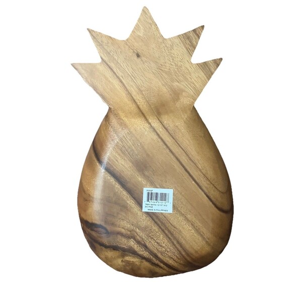 Hawaii Hardwoods of the South Pacific - Hand Carved Pineapple Tray Dish Bowl - Picture 7 of 16